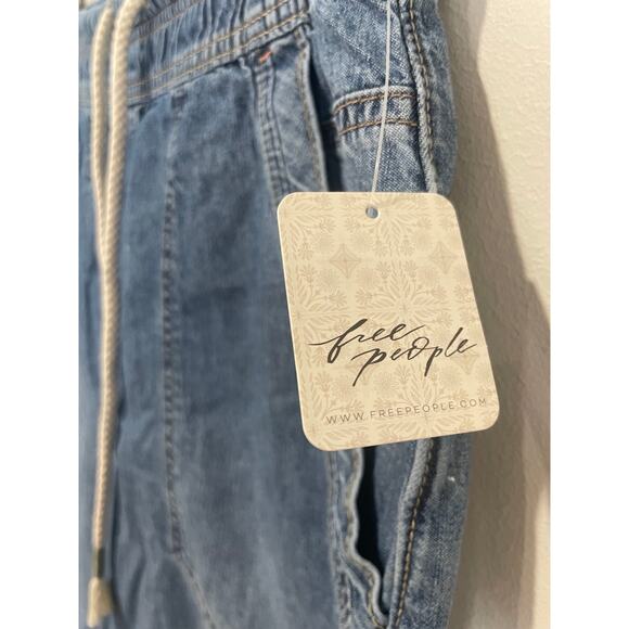 NWT Free People Easy Peasy Pull On Cropped Jeans No Problem Women's M - Picture 3 of 5